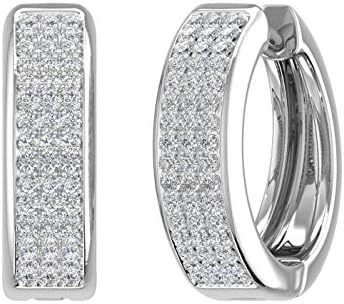 1/2 Carat Diamond Hoop Earrings in 10K Gold or 950 Platinum