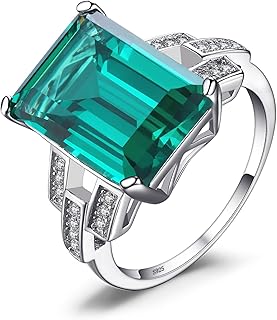 JewelryPalace Bague Émeraude 5.9ct en Argent Sterling 925 Taille 49, Bague Cocktail Plaqué Or Pour Femme, Parfaite Pour Toutes Occasions et Cadeaux d'Anniversaire