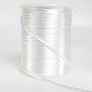 2 mm x 330 Feet Satin Nylon Cord, Silky Smooth Nylon String for Jewelry Making Bracelet Necklaces Beading Thread Rattail Macrame Kumihimo Chinese Knot Craft