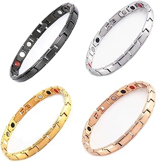 4 Packs Magnetic Lymph Detox Bracelet Adjustable Women Lymph Detox Magnetic Bracelet Lymph Drainage Magnetic Bracelet for Stress Relief and Improve Sleep