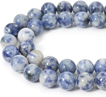 Lobster Clasp Sodalite Crystal Necklace in New Blue Sodalite Stone, Round Chain type for Jewelry Making and DIY Crafts by Siomia