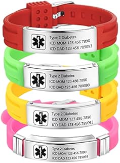 Personalized Rope Chain Medical ID Bracelet, Silicone & Titanium-Stainless-Steel, Lobster Claw Clasp, Adjustable Length, Engraved Emergency Info, Waterproof, Suitable for Men, Women & Children