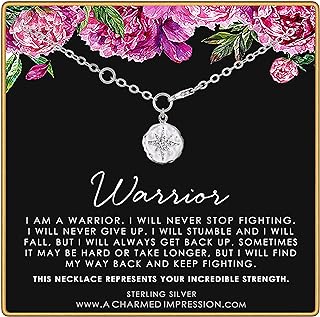 Cubic Zirconia Cancer Pendant Necklace with Rolo Chain and Lobster Claw Clasp for Women, Polaris North Star Design, Encouragement Gift for Survivors