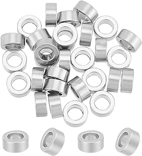 UNICRAFTALE DIY Slider Beads for Bracelets - 30 Pieces of High-Quality 201 Stainless Steel Column Beads with Large 6mm Hole - Perfect for Jewelry Making