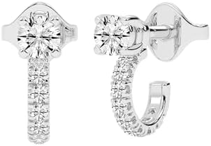 Modern Elegance Round Diamond Studs with Accent Hoop, Lab Grown 14k,18k - Gold IGI Certified Diamonds (Total 0.33 Cttw, F-G Color, VS1-VS2 Clarity - Earrings for Women)