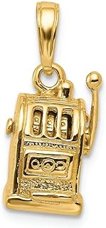 FJC Finejewelers 14k Yellow Gold 3d Moveable Slot Machine Charm