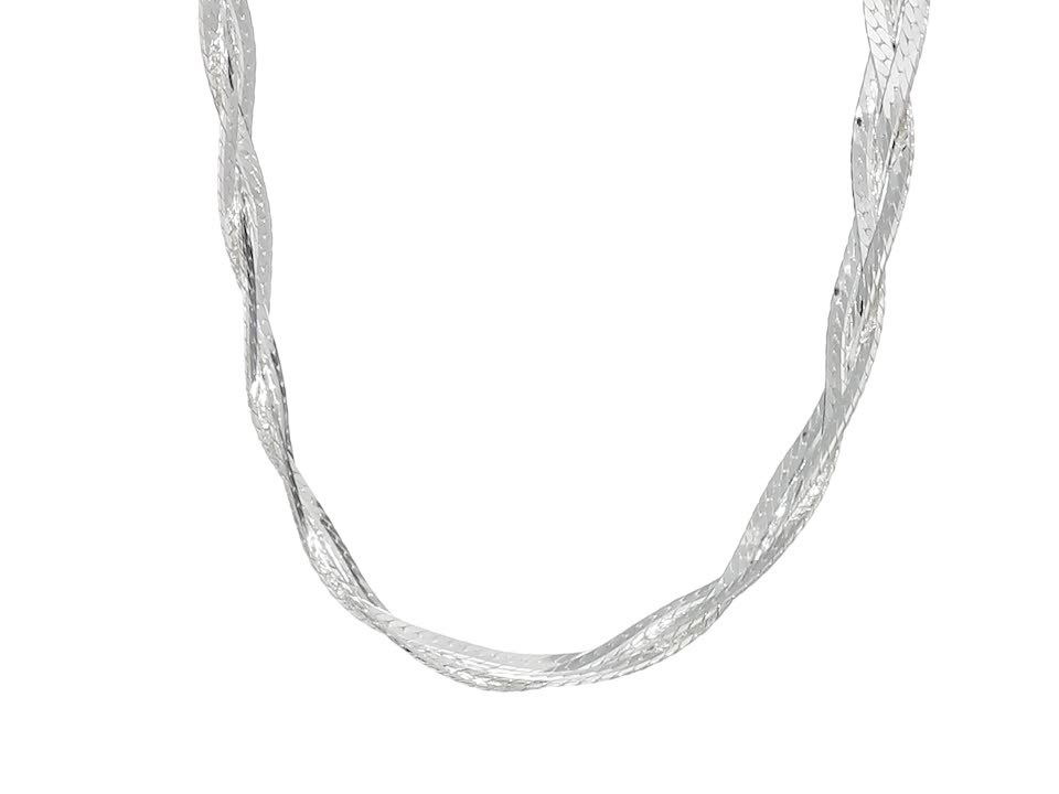 6mm Sterling Silver 18" Braided Patterned Necklace