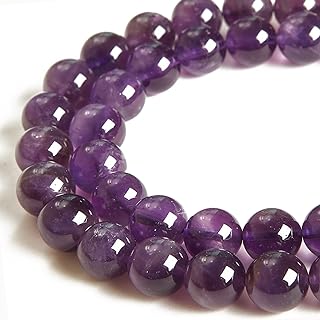 Weiyiziens 6mm Amethyst Round Bead Necklace, Natural Stone, Perfect for Crafting and Jewelry Making