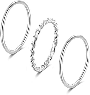 925 Sterling Silver Stacking Knuckle Rings Set with Sleek Design for Women, Arthritic-friendly, Sizes 2.5-8.5