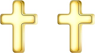 EVER FAITH 925 Sterling Silver Mini Cross Stud Earrings Fashion Minimalist Tiny Cross Jewelry for Women Teen
