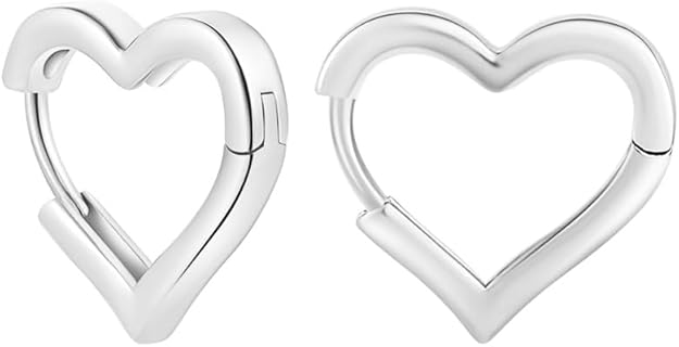 Small Hypoallergenic Sterling Silver Heart-Hoop Earrings for Women and Girls - Elegant Wedding or Party Accessory