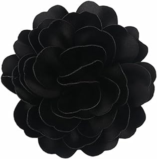 Stylish Oversized Rose Flower Brooch, Elegantly Handmade with Satin Fabric, Silver-Tone Alloy Pin Clasp for Wedding and Prom