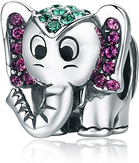 MUERDOU Lucky Elephant Charm Cute Animals Enamel Charms fit Charms Bracelet Necklaces Jewelry Birthday Gifts