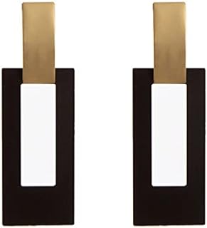 Chic Multi Heart Dangle Earrings 14k Plating Gold Black Fashion Simple Personality Long Drop Earrings Metal Love Geometry Earrings for Women Girls Valentine Gift Statement Jewelry