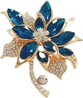 Durable Copper Fabric Brooch with Cubic Zirconia, Butterfly Clasp for Women, Vintage Hollow-Out Design