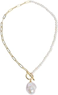 Baroque Pearl Necklace 14K Gold-filled Freshwater Pearl Pendant Ainnersary Present for Wife/Girlfriend