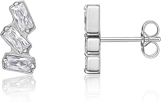 Hypoallergenic Pure Titanium Triangle Flower Hoop Stud Earrings with Push Back for Sensitive Skin - Nickel, Lead and Cadmium Free Limerencia G23 Jewelry