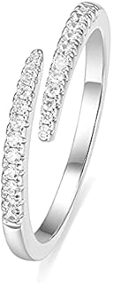 EAMTI 2mm Wedding Bands for Women Open Stackable CZ Cubic Zirconia Engagement Rings Dainty Eternity Band Rings Size 3-13