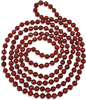 Carnelian Agate Bead Necklace - 60-Inch Multi Strand Statement Piece with No Metal Type, Ideal for Gemstone Lovers