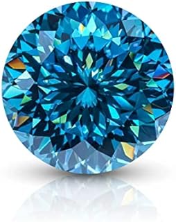 Kiara Gems Vivid Blue Portuguese Cut Moissanite, Loose Gemstone, Stone for Engagement Rings, Necklaces, Pendants, Earrings - Perfect for Wedding and Engagement Jewelry