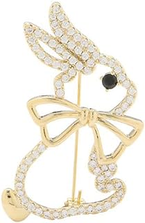 Rhinestone Rabbit Brooch Pin Cute Animal Lapel Pin Cartoon Bow Rabbit Brooch Fashion Badge Pin Kids Women Gift Jewelry Clothes Bag Accessories