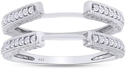 AFFY Cathedral Ring Guard Enhancer With In 14K Gold Over Sterling Silver With Cubic Zirconia, Mother's Day Gift For Her
