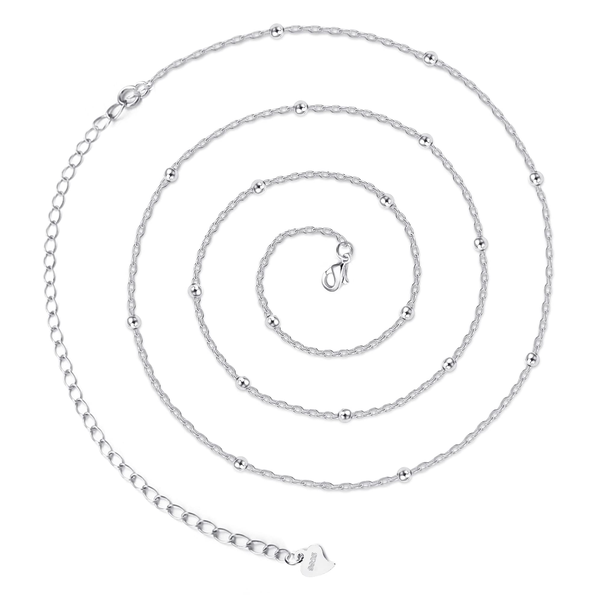 Sterling Silver Waist Chain for Women Adjustable Beads Pearl Belly Chain 14K Gold Beach Bikini Body Chain 31-37 inch Waist Chain