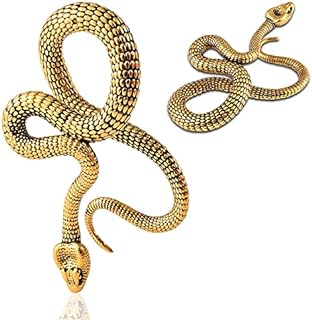 DOEARKO 2pcs Hypoallergenic Stainless Steel Snake Dangle Gauge Earrings for Stretched Ears Body Piercing Tunnels