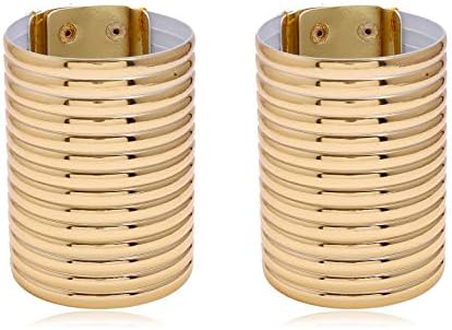 2 Pcs/Set African Gold Snap Bangle Bracelets Punk Gothic Metal Buckle Wide Leather African Ethnic Jewelry Statement Cuff for Women