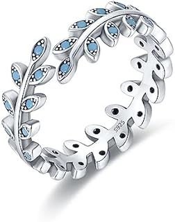 Sterling Silver Adjustable Olive Leaf Ring with Created Turquoise Gem for Women - Vintage Western Design