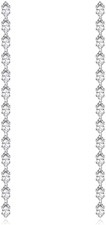 Silver Long Crystal Line Teardrop Earrings Rhinestone Statement Chain Dangle Earrings for Women Bridal Wedding Party