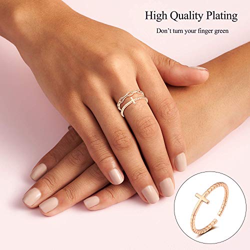 12Pcs Adjustable Rings for Women Cute Star Moon Heart Wave Snake Ring Set Thumb Knuckle Stackable Rings Band Jewelry