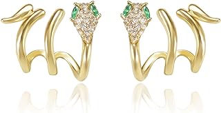 Snake Stud Claw Earrings for Women Teen Girls | Hypoallergenic 18K Gold Plated Snake Studs Earrings