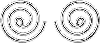 AeraVida Charming Round Swirl Maze Spiral .925 Sterling Silver Stud Earrings | Casual Sterling Silver Stud Earring for Women | Jewelry Gift for All Occasions