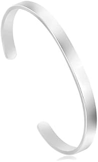 JoycuFF Stainless Steel Bracelets for Women Inspirational Gifts for Friends Daughter Mom Silver Gold Rose Gold Cuff Bangle Cross Bracelet for Girls