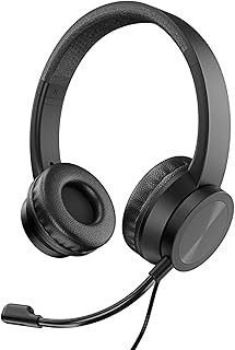 Casque Audio VulTech HS-03 Supra-Auriculaire avec Micro Anti-Bruit et Régulateur de Volume, Confort Prolongé, pour Professionnels et Utilisateurs à Domicile