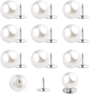10 Sets Pearl Brooch Buttons,No Sew Buttons,Cover Up Buttons,Removable Reusable and Multipurpose for Shirt Dress Sweaters Shawl,for Women Girls (10mm)