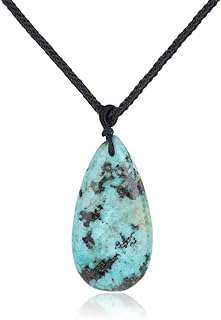 COAI Adjustable Nylon Cord African Turquoise Stone Necklace