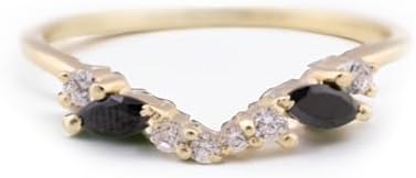 Vintage Inspired Marquise Cut Black Onyx Engagement Ring in Yellow Gold Plated Silver by SHUBHKRISHNAJEWELS