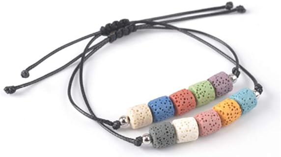 Topwon Essential Oil Diffuser Bracelet with Colored Lava Beads - Aromatherapy and Stress Relief Accessory for Women and Kids in Stone, Beaded Design