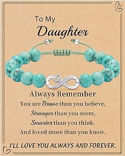 Infinity Symbol Beaded Bracelet with Lobster Claw Clasp in Stainless Steel for Mom, Sister, Daughter, Girlfriend