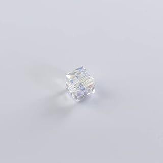 Novborcz 10mm Square Crystal Cube Beads for DIY Jewelry Makers, Glass Spacer Beads for Necklaces and Bracelets - Pack of 50