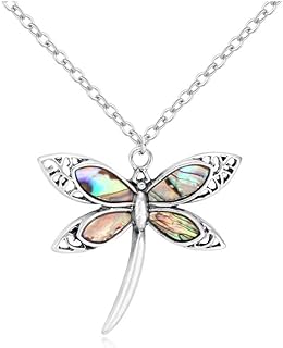 Exquisite Dragonfly Charm Bracelet Abalone Shell Bangle Cuff Antique Silver