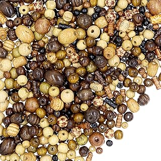 Fun-Weevz Wooden Bead Jewelry-Making Kit in Premium, Natural Wood with Multiple Vibrant Colors, Varied Round Designs for Necklaces and Bracelets Crafting