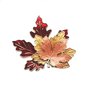 COLORFUL BLING Thanksgiving Brooch Pin,Autumn Fall Leaves Brooch Pin,Maple Leaf Lapel Pin, Thanksgiving Jewelry Accessory Gifts Decoration