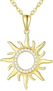 Radiant Moissanite Sun Pendant Necklace on 14K Yellow Gold Chain - Adjustable Length for Women - Timeless Design Gift