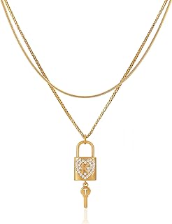 Wellike Necklaces for Women Gold Necklace for Women Initial Necklaces Custom 2pcs Layered Necklaces 18K Gold Jewelry Dainty Necklace Stainless Steel Chain Choker Necklace for Women