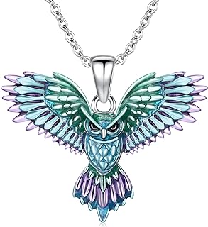 925 Sterling Silver Owl Pendant Necklace with Zircon Gems and Cable Chain for Women - Exquisite Animal Design Jewelry Gift for Mothers, Girlfriends, Daughters