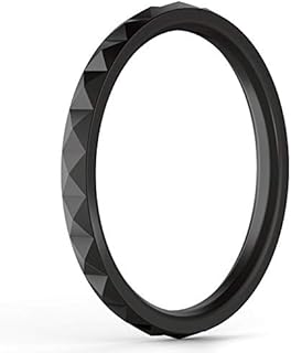 ThunderFit Thin and Stackable Silicone Rings for Women, Rubber Wedding Bands for Women Engagement Diamond Pattern 2.5mm Wide 2mm Thick - 1/4/8/16 Variety Multipack