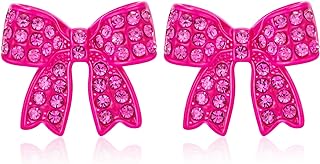 INNERDIVA Hot Pink Brass Barbie Stud Earrings with Push Back for Women, No Gemstone, Ideal Valentine's Day Gift
